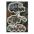 Military Vehicle Sticker Sheet 6x8”